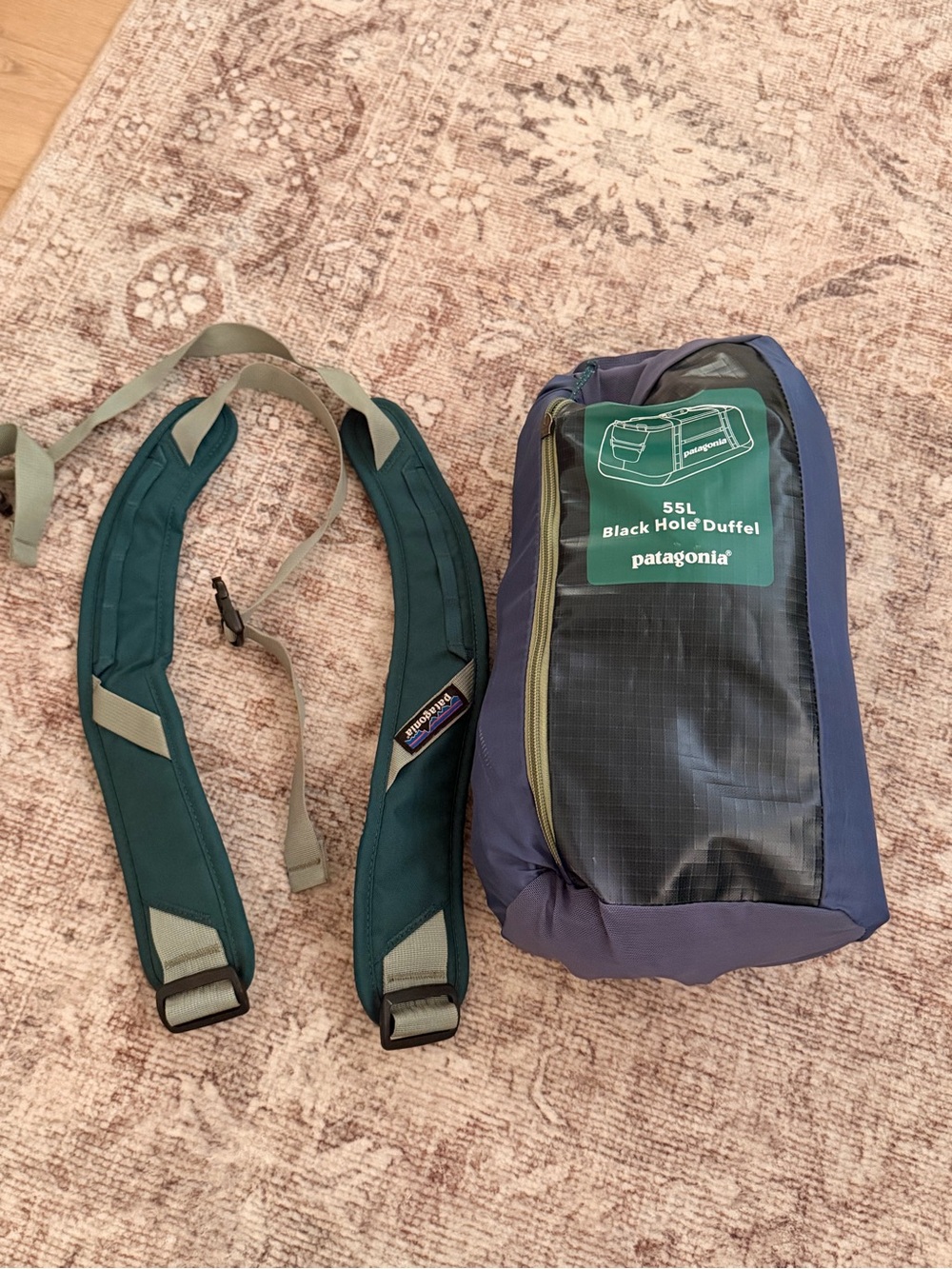 Patagonia Black Hole Duffel 55L in Navy and Teal